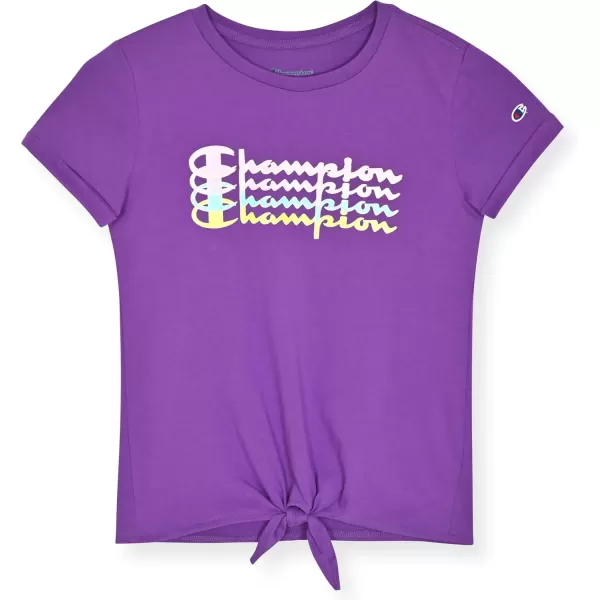 imageChampion Girls Tee Shirt for Kids Short Sleeve TShirt Girls TopsRoyal Lilac