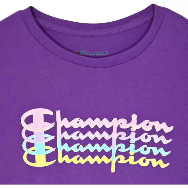 imageChampion Girls Tee Shirt for Kids Short Sleeve TShirt Girls TopsRoyal Lilac