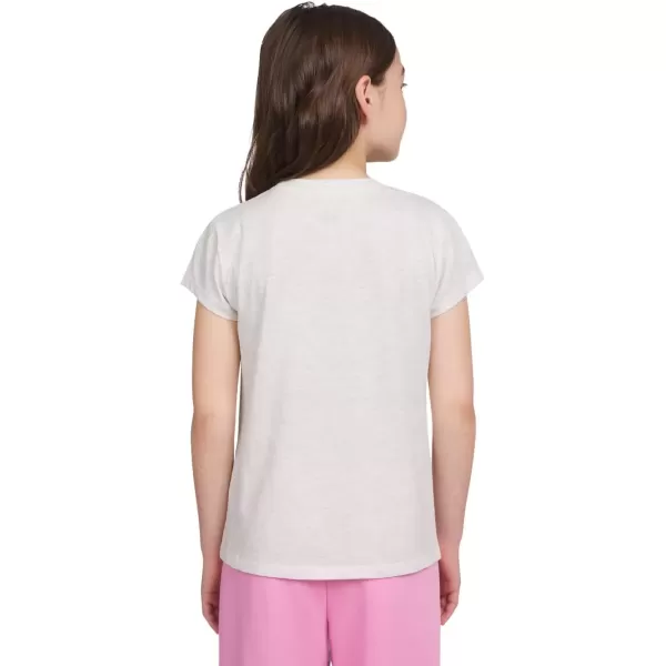 imageChampion Girls Tee Shirt for Kids Short Sleeve TShirt Girls TopsSignature Oatmeal Heather