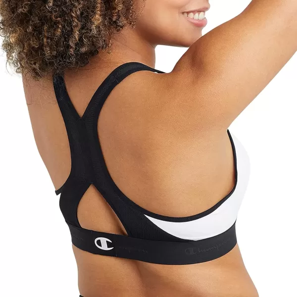 imageChampion WomenS Sports Bra Curvy Bra Moderate Support Bra Low Cut Sports Bra For WomenWhiteBlack