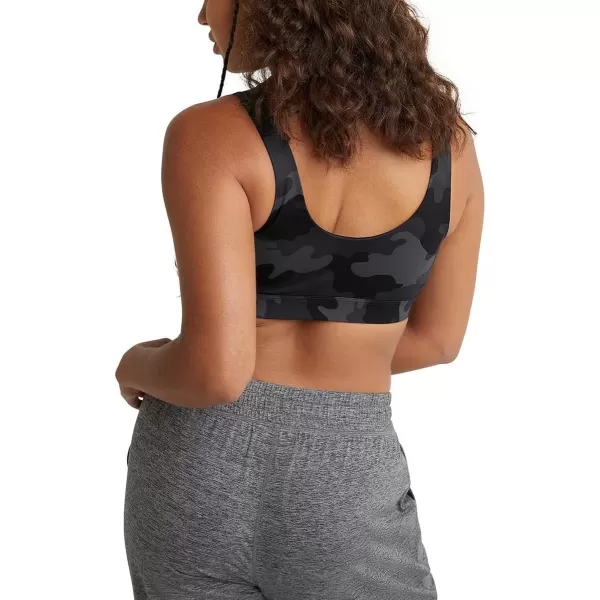 imageChampion WomenS Sports Bra Soft Touch Moisture Wicking Bra Low Impact Sports Bra For WomenSport Camo Ammo Black