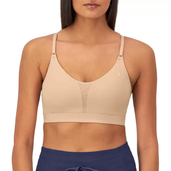 imageChampion Womens Sports Bra Soft Touch Moisturewicking Bra Light Support Sports Bra Longline Sports Bra AvailableChampagne Frost