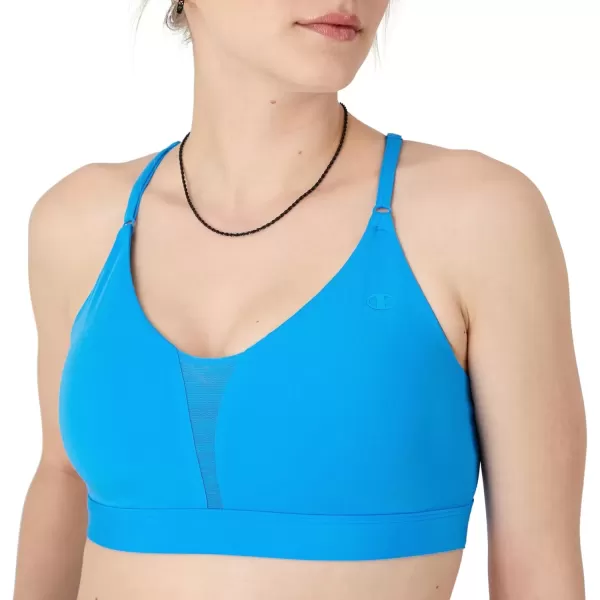 imageChampion Womens Sports Bra Soft Touch Moisturewicking Bra Light Support Sports Bra Longline Sports Bra AvailableNew Palatinate Blue
