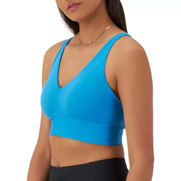 imageChampion Womens Sports Bra Soft Touch Moisturewicking Bra Light Support Sports Bra Longline Sports Bra AvailableNew Palatinate Blue Longline