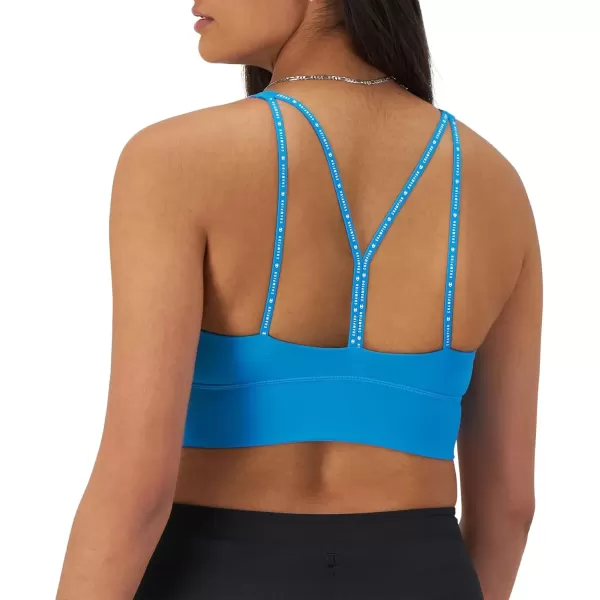 imageChampion Womens Sports Bra Soft Touch Moisturewicking Bra Light Support Sports Bra Longline Sports Bra AvailableNew Palatinate Blue Longline