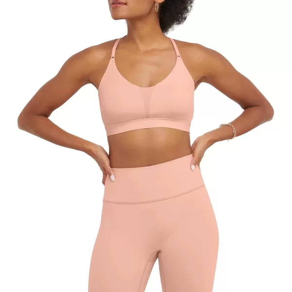 imageChampion Womens Sports Bra Soft Touch Moisturewicking Bra Light Support Sports Bra Longline Sports Bra AvailableSunset Peach