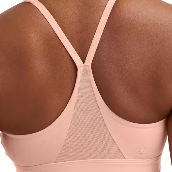 imageChampion Womens Sports Bra Soft Touch Moisturewicking Bra Light Support Sports Bra Longline Sports Bra AvailableSunset Peach