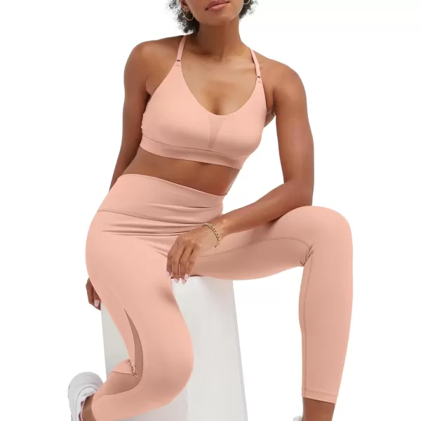 imageChampion Womens Sports Bra Soft Touch Moisturewicking Bra Light Support Sports Bra Longline Sports Bra AvailableSunset Peach