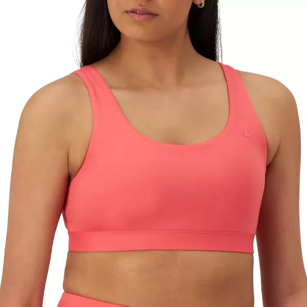 imageChampion Womens Sports Bra Soft Touch Moisturewicking Bra Moderate Support Bra for Women Plus Size AvailableHigh Tide Coral