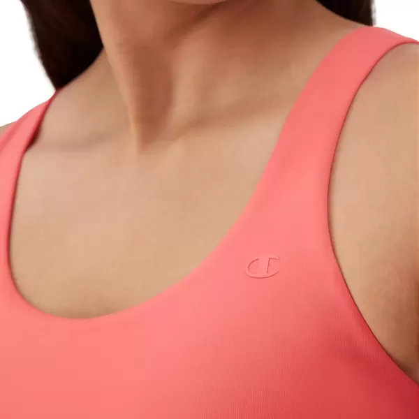 imageChampion Womens Sports Bra Soft Touch Moisturewicking Bra Moderate Support Bra for Women Plus Size AvailableHigh Tide Coral