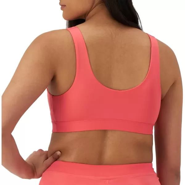 imageChampion Womens Sports Bra Soft Touch Moisturewicking Bra Moderate Support Bra for Women Plus Size AvailableHigh Tide Coral