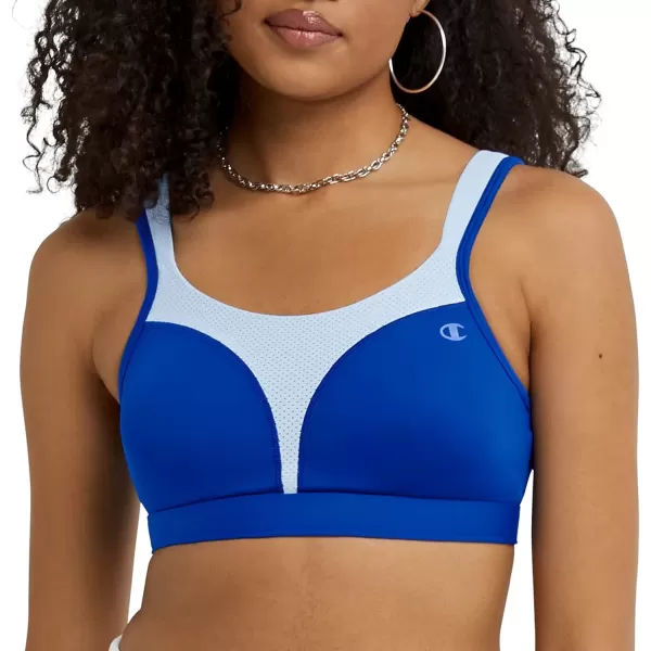 imageChampion Womens Sports Bra Spot Comfort Maximum Support HighImpact Sports Bra for WomenSurf the WebOcean Front Blue