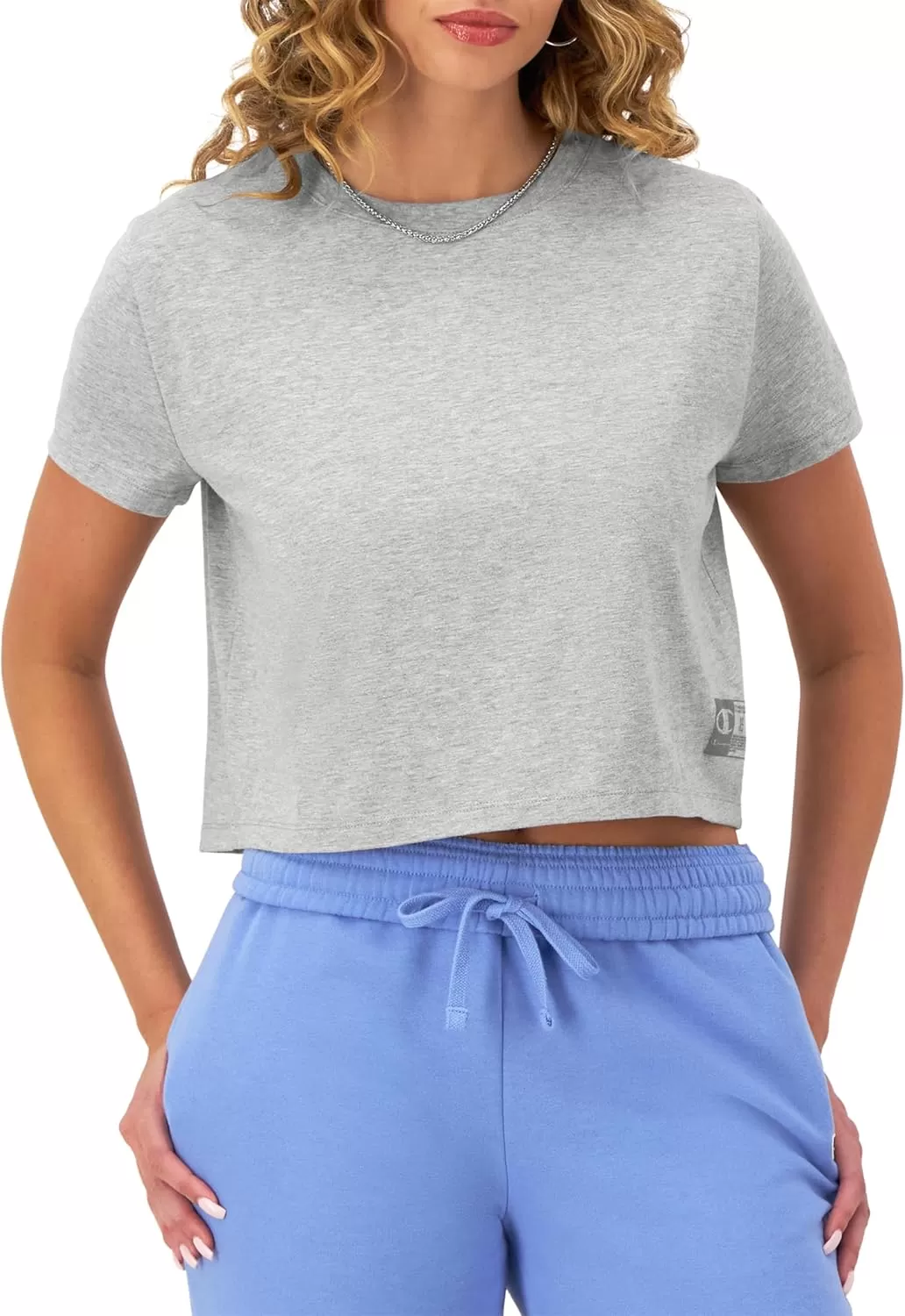 imageChampion WomenS Tshirt Tailgate Tshirt Comfortable Lightweight Graphic TShirt For WomenOxford Gray With Taglet