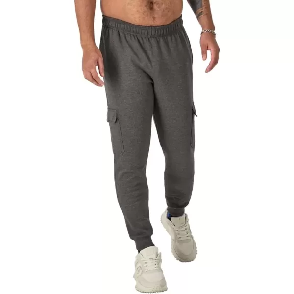 imageChampion Mens Joggers Powerblend Anklelength Joggers Sweatpants for Men with Pockets Reg Or Big ampamp TallGranite Heather C Patch Logo
