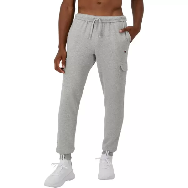 imageChampion Mens Joggers Powerblend Anklelength Joggers Sweatpants for Men with Pockets Reg Or Big ampamp TallOxford Gray C Patch Logo