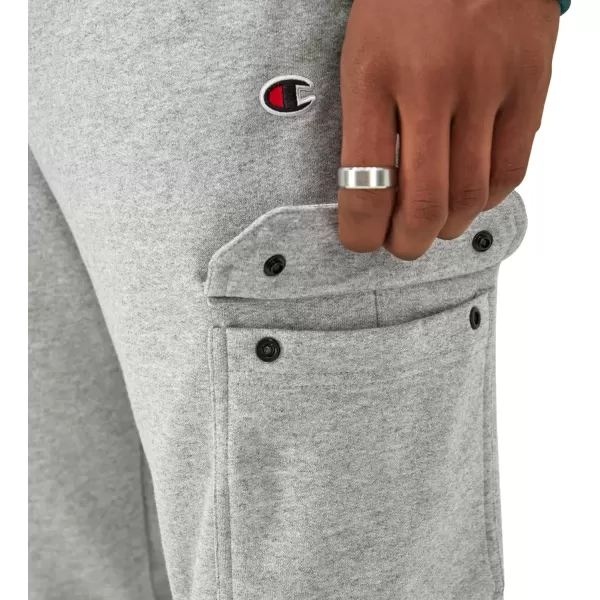 imageChampion Mens Joggers Powerblend Anklelength Joggers Sweatpants for Men with Pockets Reg Or Big ampamp TallOxford Gray C Patch Logo