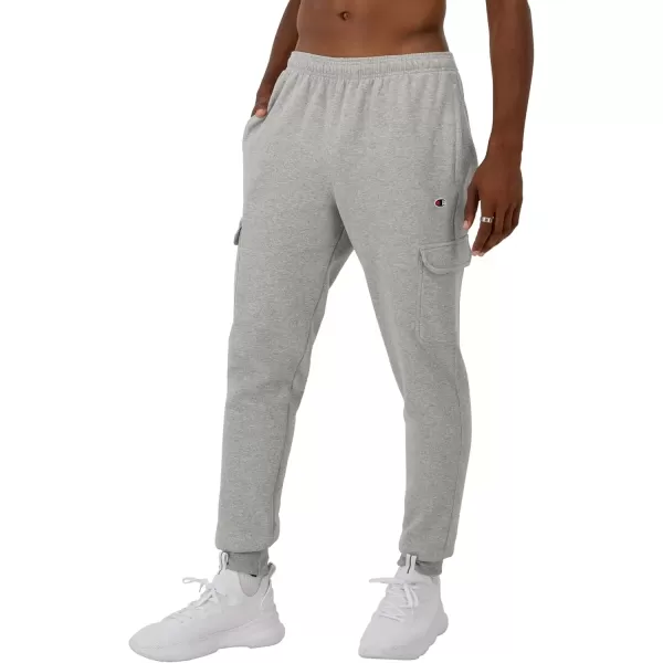 imageChampion Mens Joggers Powerblend Anklelength Joggers Sweatpants for Men with Pockets Reg Or Big ampamp TallOxford Gray C Patch Logo