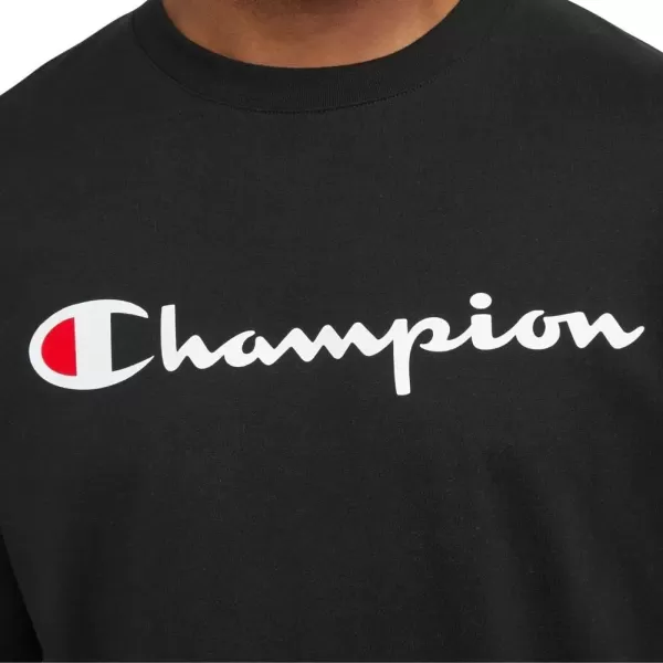 imageChampion Mens TShirt Classic Graphic TShirt Soft and Comfortable TShirts for Men Script Logo Reg or Big ampamp TallBlack Script