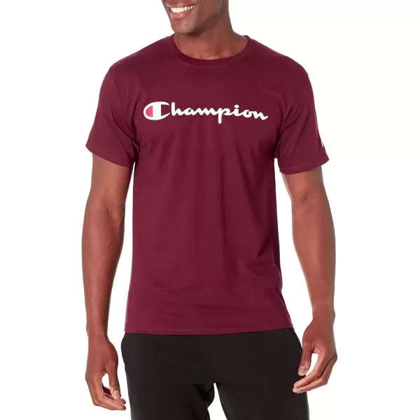 imageChampion Mens TShirt Classic Graphic TShirt Soft and Comfortable TShirts for Men Script Logo Reg or Big ampamp TallMaroon Script