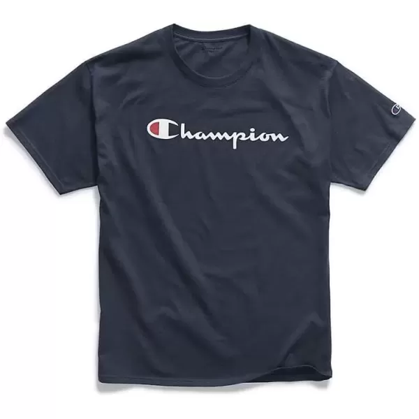 imageChampion Mens TShirt Classic Graphic TShirt Soft and Comfortable TShirts for Men Script Logo Reg or Big ampamp TallNavy Script