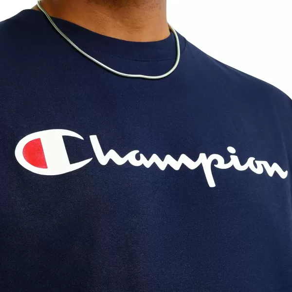 imageChampion Mens TShirt Classic Graphic TShirt Soft and Comfortable TShirts for Men Script Logo Reg or Big ampamp TallNavy Script