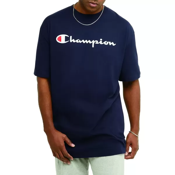 imageChampion Mens TShirt Classic Graphic TShirt Soft and Comfortable TShirts for Men Script Logo Reg or Big ampamp TallNavy Script