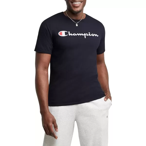 imageChampion Mens TShirt Classic Graphic TShirt Soft and Comfortable TShirts for Men Script Logo Reg or Big ampamp TallNavy Script