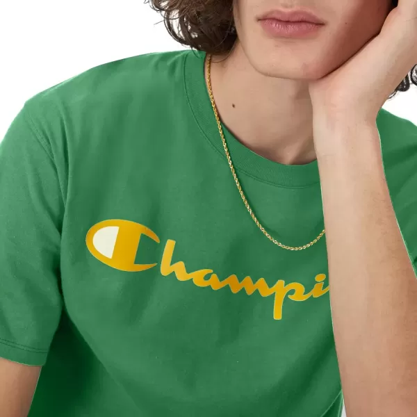 imageChampion Mens TShirt Classic Graphic TShirt Soft and Comfortable TShirts for Men Script Logo Reg or Big ampamp TallRoad Sign Green Script