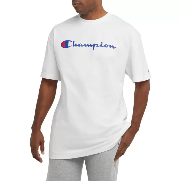 imageChampion Mens TShirt Classic Graphic TShirt Soft and Comfortable TShirts for Men Script Logo Reg or Big ampamp TallWhite Script