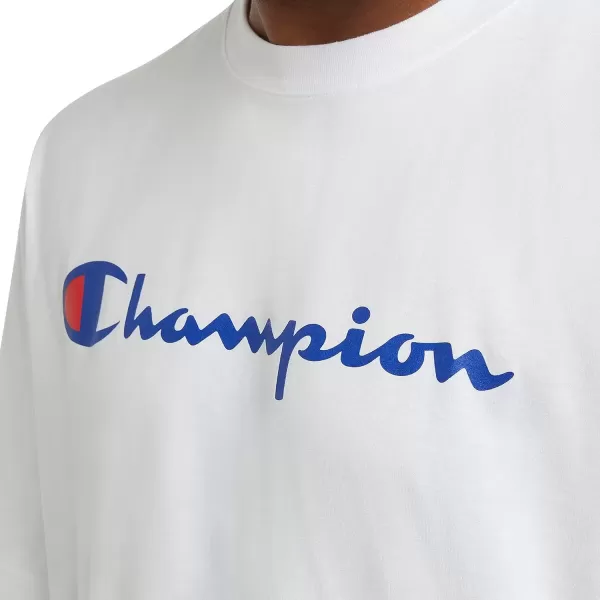 imageChampion Mens TShirt Classic Graphic TShirt Soft and Comfortable TShirts for Men Script Logo Reg or Big ampamp TallWhite Script