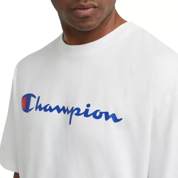 imageChampion Mens TShirt Classic Graphic TShirt Soft and Comfortable TShirts for Men Script Logo Reg or Big ampamp TallWhite Script