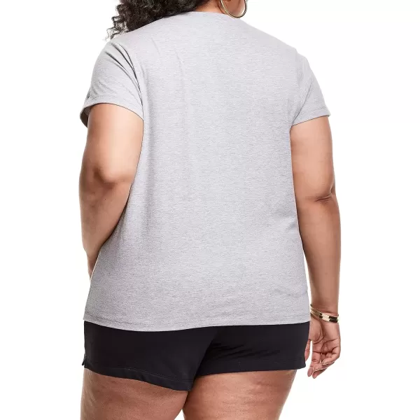 imageChampion WomenS Classic Tee Script Plus SizeOxford Gray Script