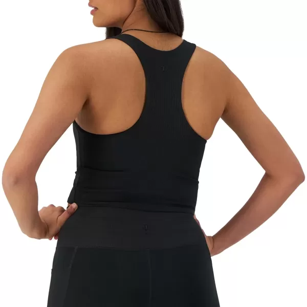 imageChampion WomenS Crop Top Soft Touch Moisture Wicking Ribbed Cropped Top For WomenBlack Ribbed