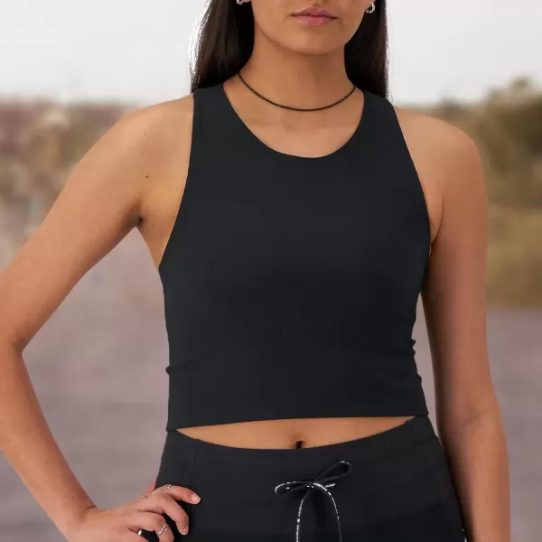 imageChampion WomenS Crop Top Soft Touch Moisture Wicking Ribbed Cropped Top For WomenBlack Ribbed
