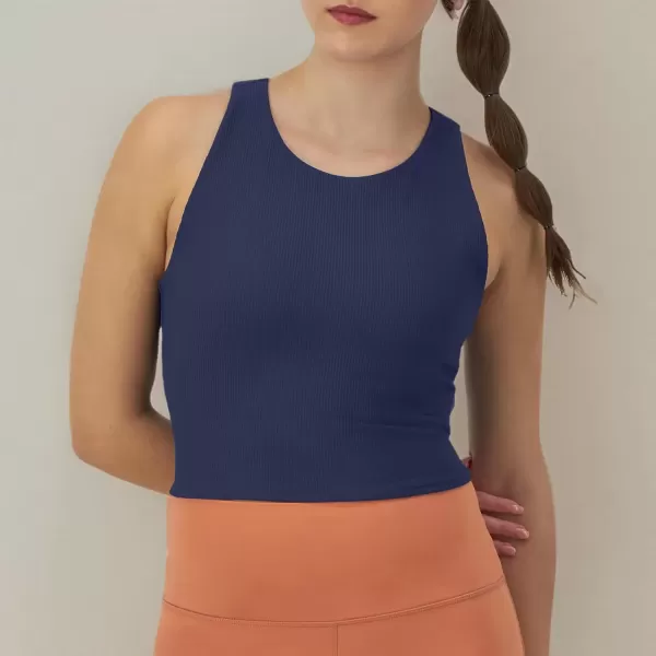 imageChampion WomenS Crop Top Soft Touch Moisture Wicking Ribbed Cropped Top For WomenBlown Glass Blue