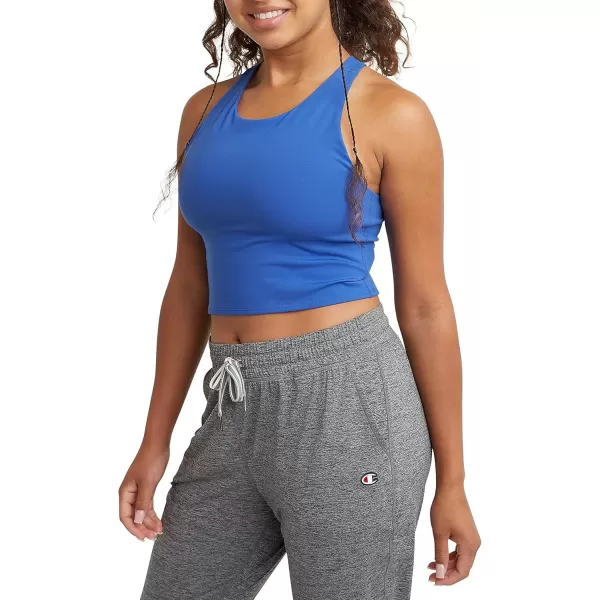imageChampion WomenS Crop Top Soft Touch Moisture Wicking Ribbed Cropped Top For WomenDeep Dazzling Blue