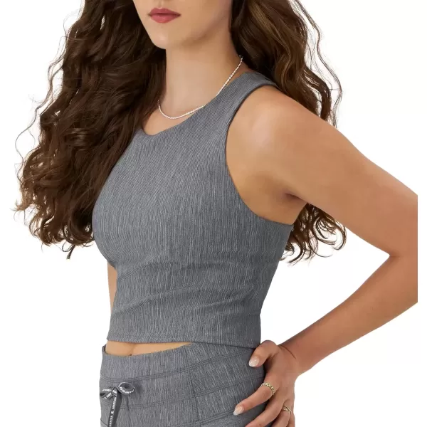 imageChampion WomenS Crop Top Soft Touch Moisture Wicking Ribbed Cropped Top For WomenEbony Heather Ribbed