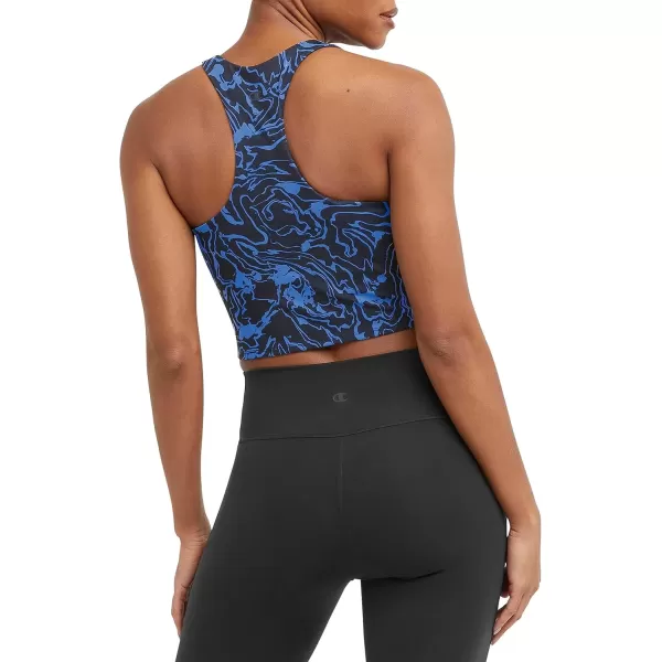 imageChampion WomenS Crop Top Soft Touch Moisture Wicking Ribbed Cropped Top For WomenMarble Wave Black