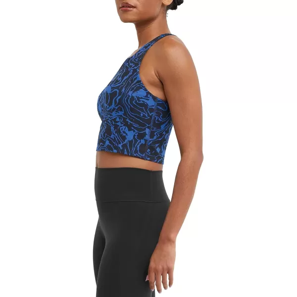 imageChampion WomenS Crop Top Soft Touch Moisture Wicking Ribbed Cropped Top For WomenMarble Wave Black