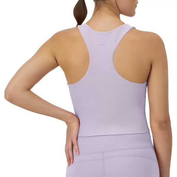 imageChampion WomenS Crop Top Soft Touch Moisture Wicking Ribbed Cropped Top For WomenMorning Dew Purple Ribbed