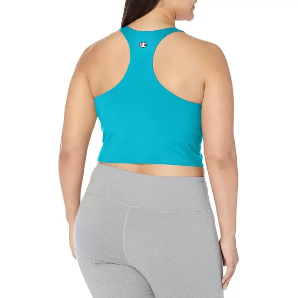 imageChampion WomenS Crop Top Soft Touch Moisture Wicking Ribbed Cropped Top For WomenRockin Teal Ribbed