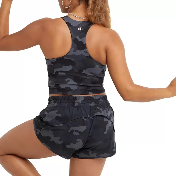 imageChampion WomenS Crop Top Soft Touch Moisture Wicking Ribbed Cropped Top For WomenSport Camo Ammo Black