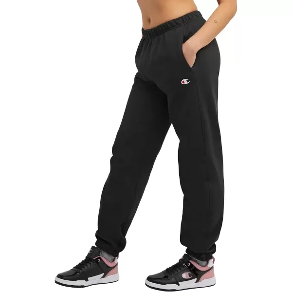 imageChampion WomenS Sweatpants Reverse Weave Fleece Joggers Sweatpants For Women 30Black C Logo