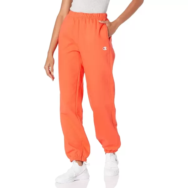 imageChampion WomenS Sweatpants Reverse Weave Fleece Joggers Sweatpants For Women 30Poppy Orange C Logo