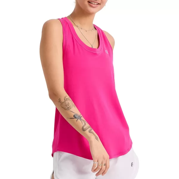 imageChampion WomenS Tank Top Classic Sport Tank Moisture Wicking Athletic Tank Top For WomenFantastic Fuchsia Reflective C Logo