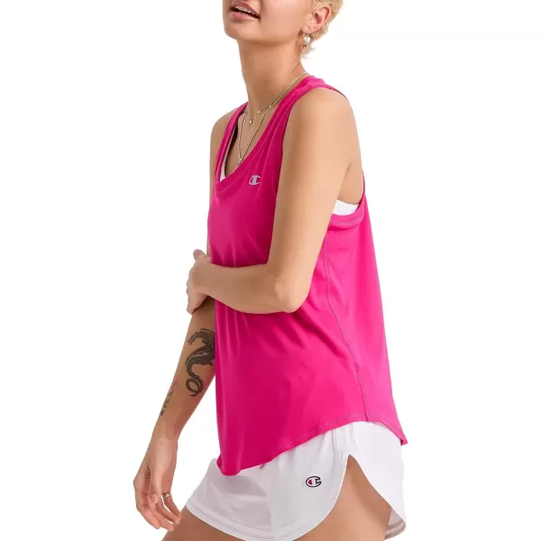 imageChampion WomenS Tank Top Classic Sport Tank Moisture Wicking Athletic Tank Top For WomenFantastic Fuchsia Reflective C Logo
