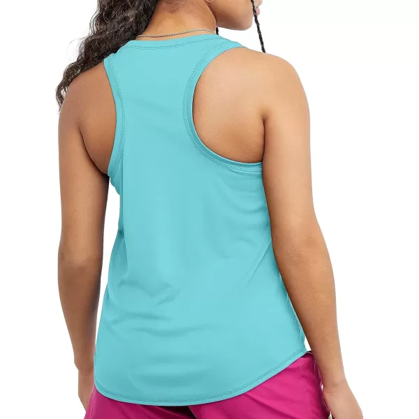 imageChampion WomenS Tank Top Classic Sport Tank Moisture Wicking Athletic Tank Top For WomenLight Sky Blue Reflective C Logo