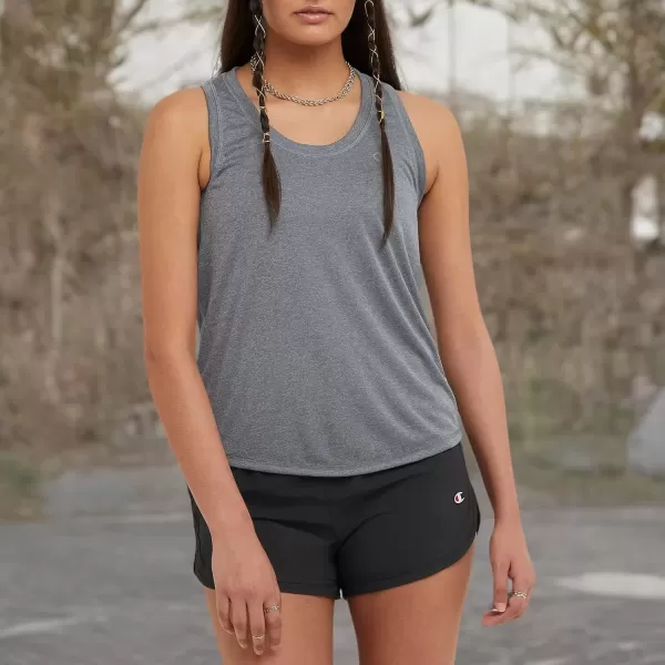 imageChampion WomenS Tank Top Classic Sport Tank Moisture Wicking Athletic Tank Top For WomenTinted Carbon Grey Heather C Logo