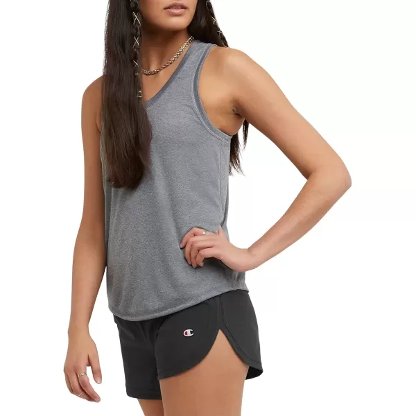 imageChampion WomenS Tank Top Classic Sport Tank Moisture Wicking Athletic Tank Top For WomenTinted Carbon Grey Heather C Logo