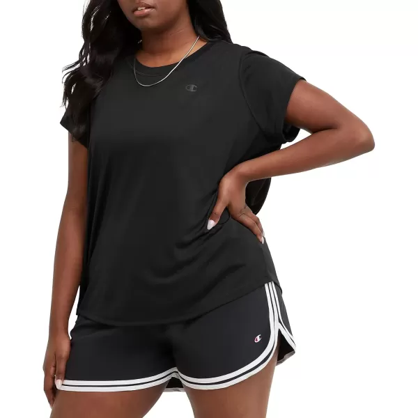 imageChampion WomenS Tshirt Classic Sport MoistureWicking Tshirt Athletic Top For Women Plus Size AvailableBlack Reflective C Logo
